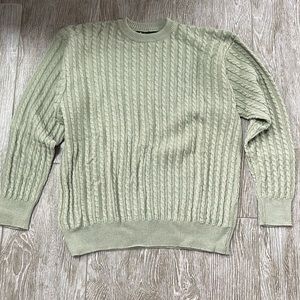 FASHION DELIA 100 % PURE VIRGIN WOOL KNIT SWEATER MINT GREEN MADE IN ITALY